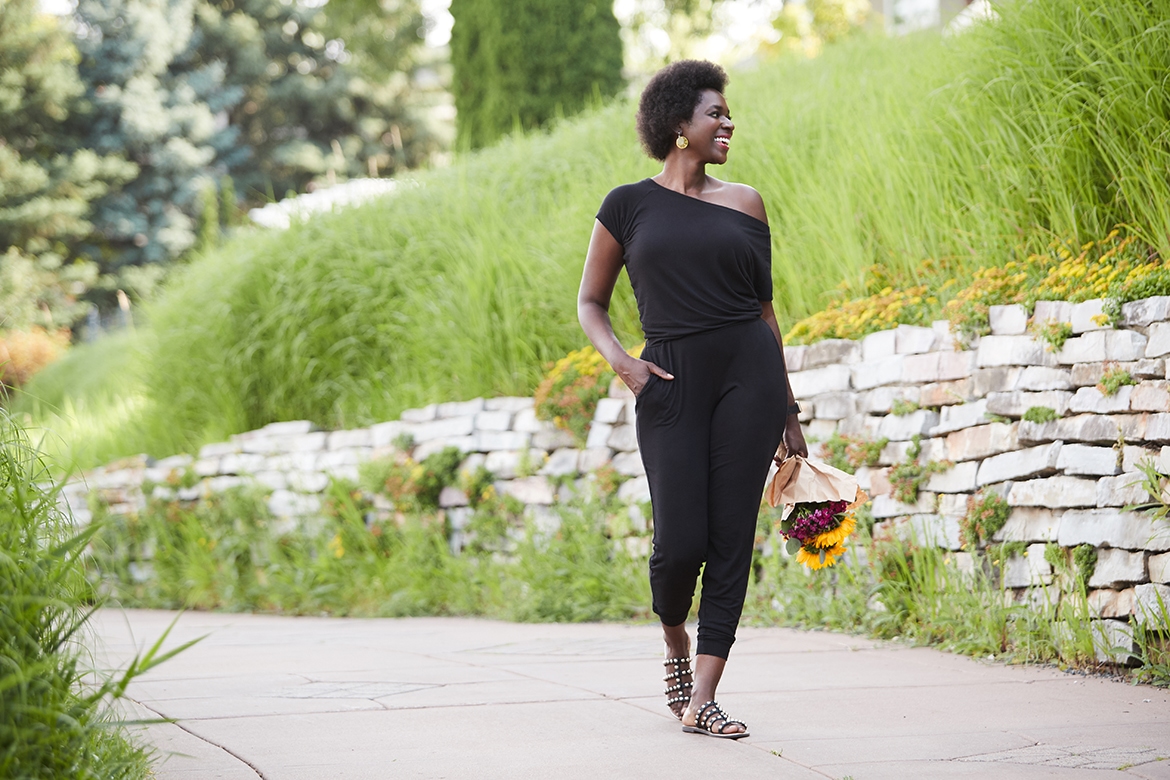 off the shoulder jumpsuit, how to style a jumpsuit, what to wear if you don't like sleeveless