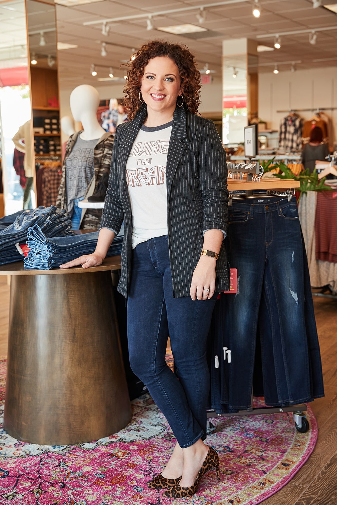 daily uniform, blazer, dark denim, fall style