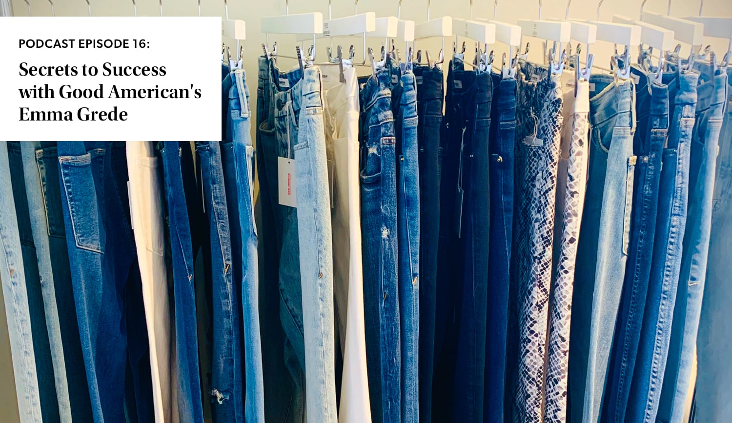 denim hanging on a rack